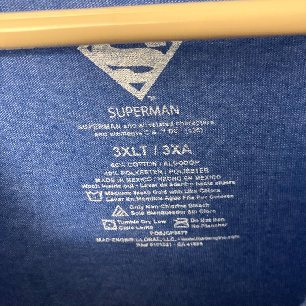Blue Superman shirt 3XL - Picture 2 of 3